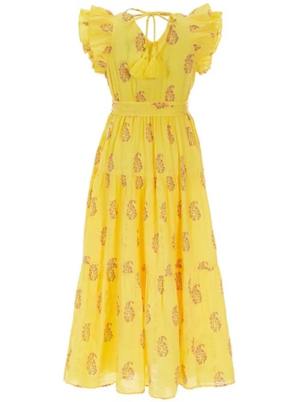NWT A Loves A Floral Metallic Striped Print Surplice V-Neck Tiered Maxi Dress - Picture 5 of 9